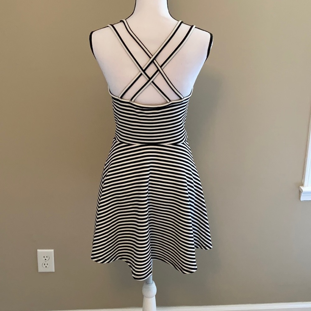 Black and white stripped dress
